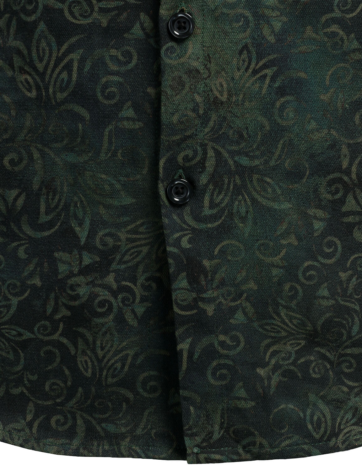 Chemise à manches longues verte à imprimé vintage pour homme