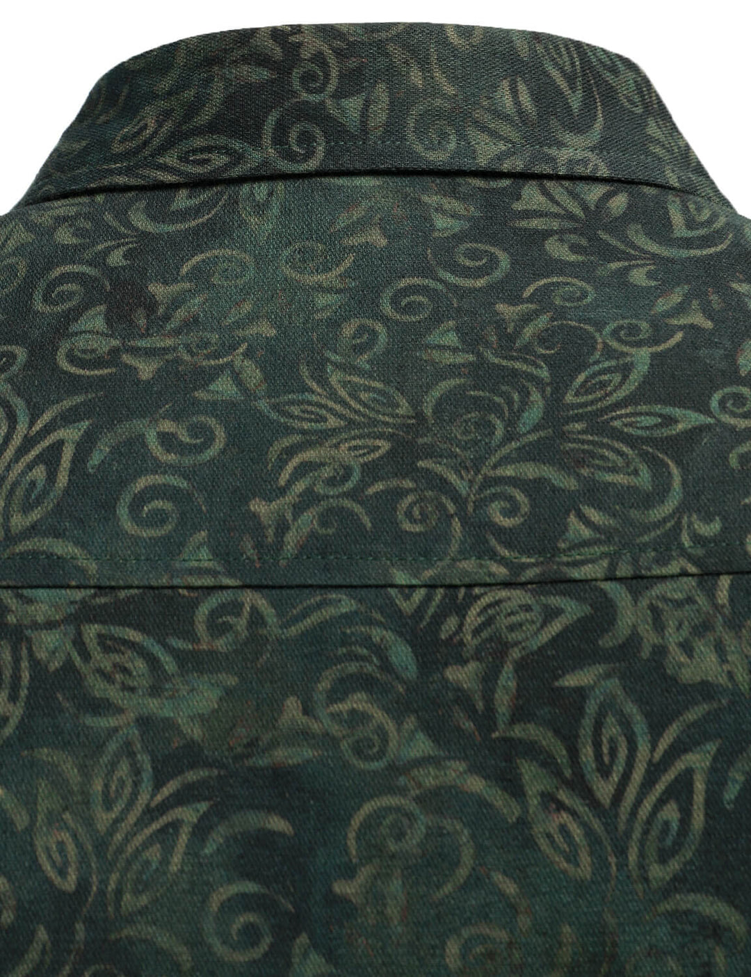 Chemise à manches longues verte à imprimé vintage pour homme