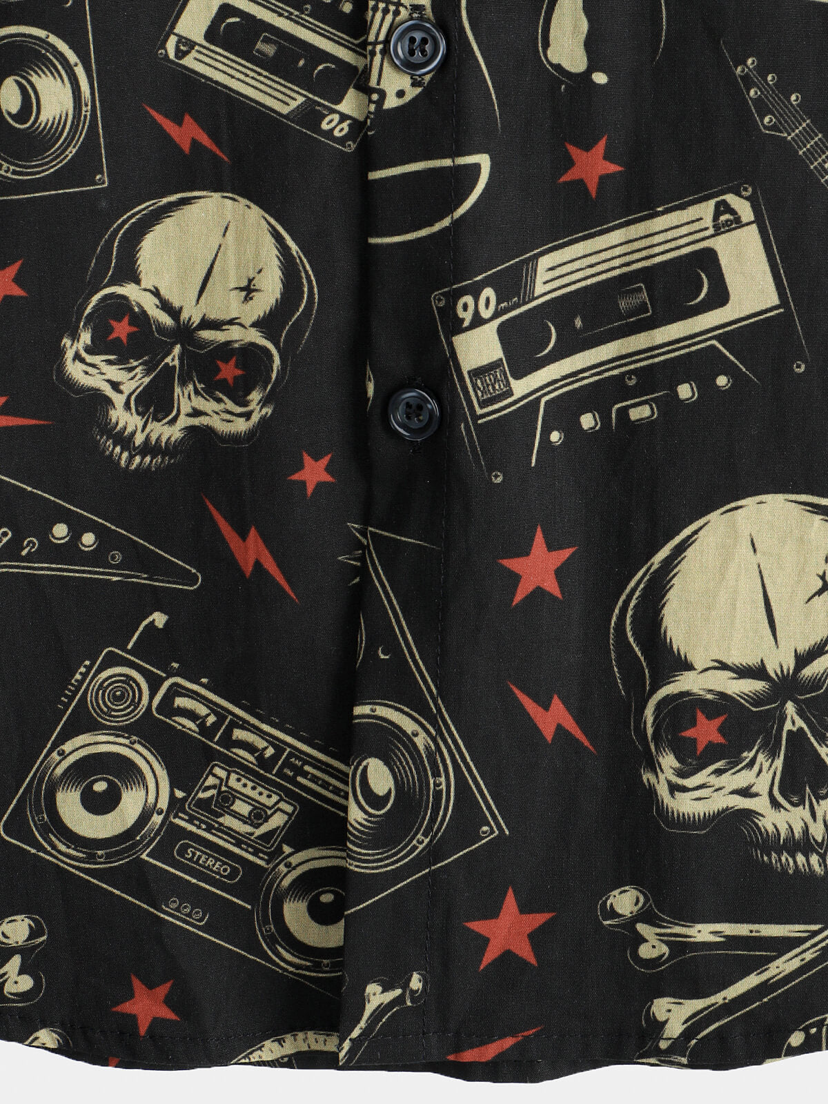 Chemise Hawaïenne Amusante et Fraîche de Musique Punk Rock pour Homme