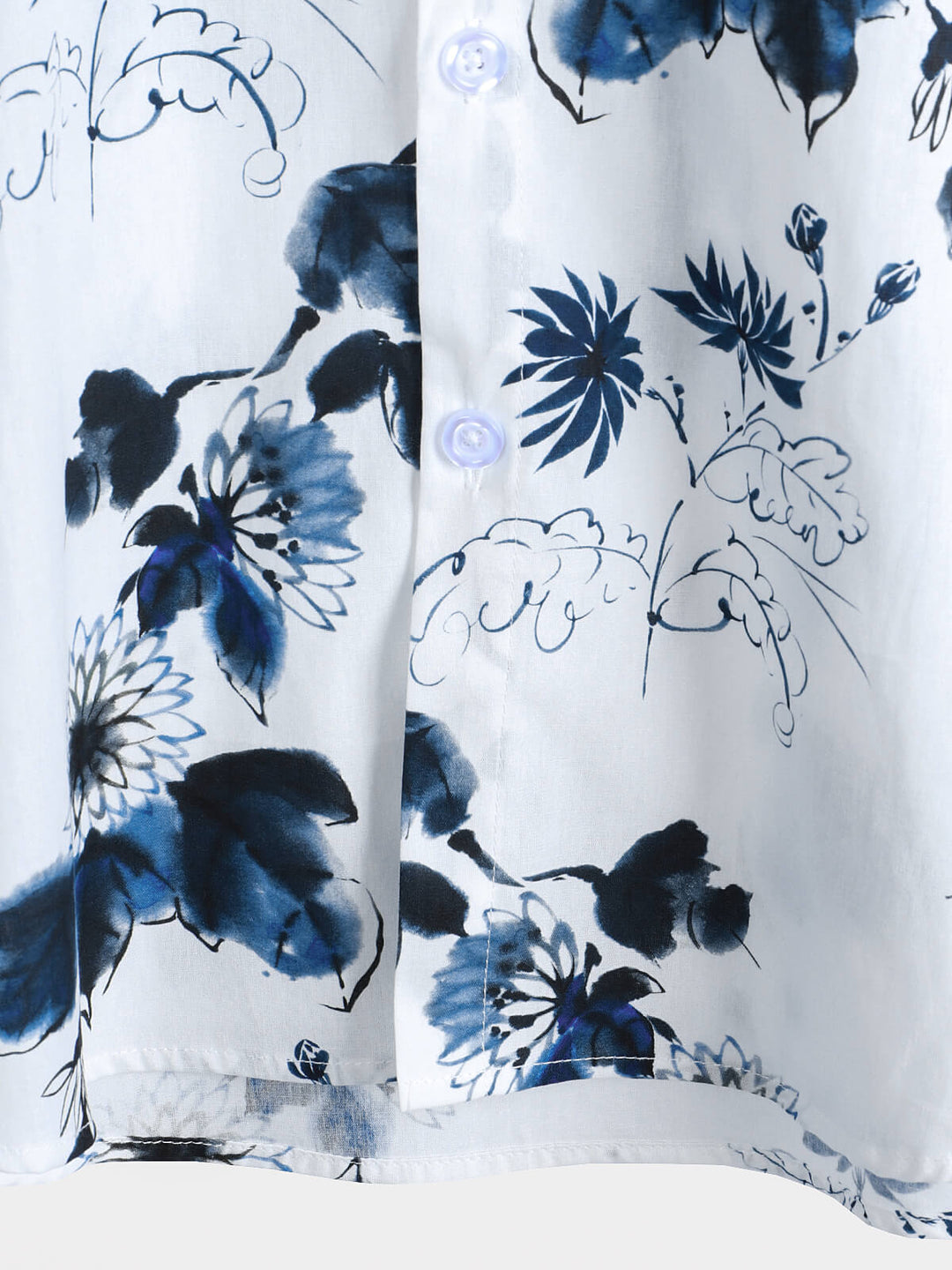 Chemise décontractée à manches courtes en coton à fleurs pour homme