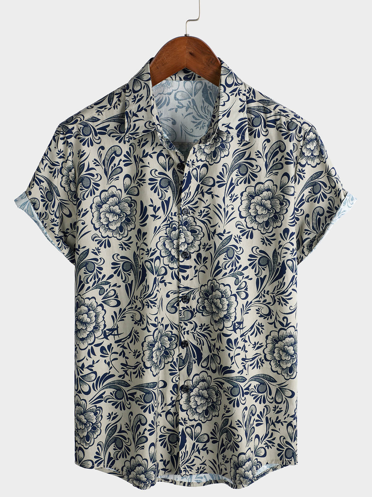 Chemise décontractée à manches courtes pour homme, motif floral, idéale pour les fêtes