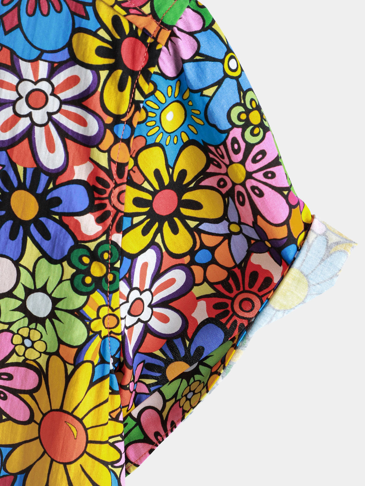 Chemise à poche en coton respirant à imprimé floral vintage années 70 pour homme