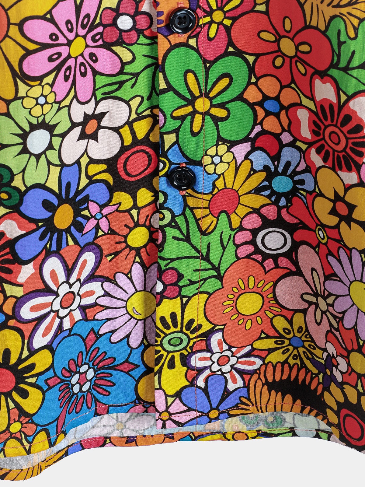 Chemise à poche en coton respirant à imprimé floral vintage années 70 pour homme