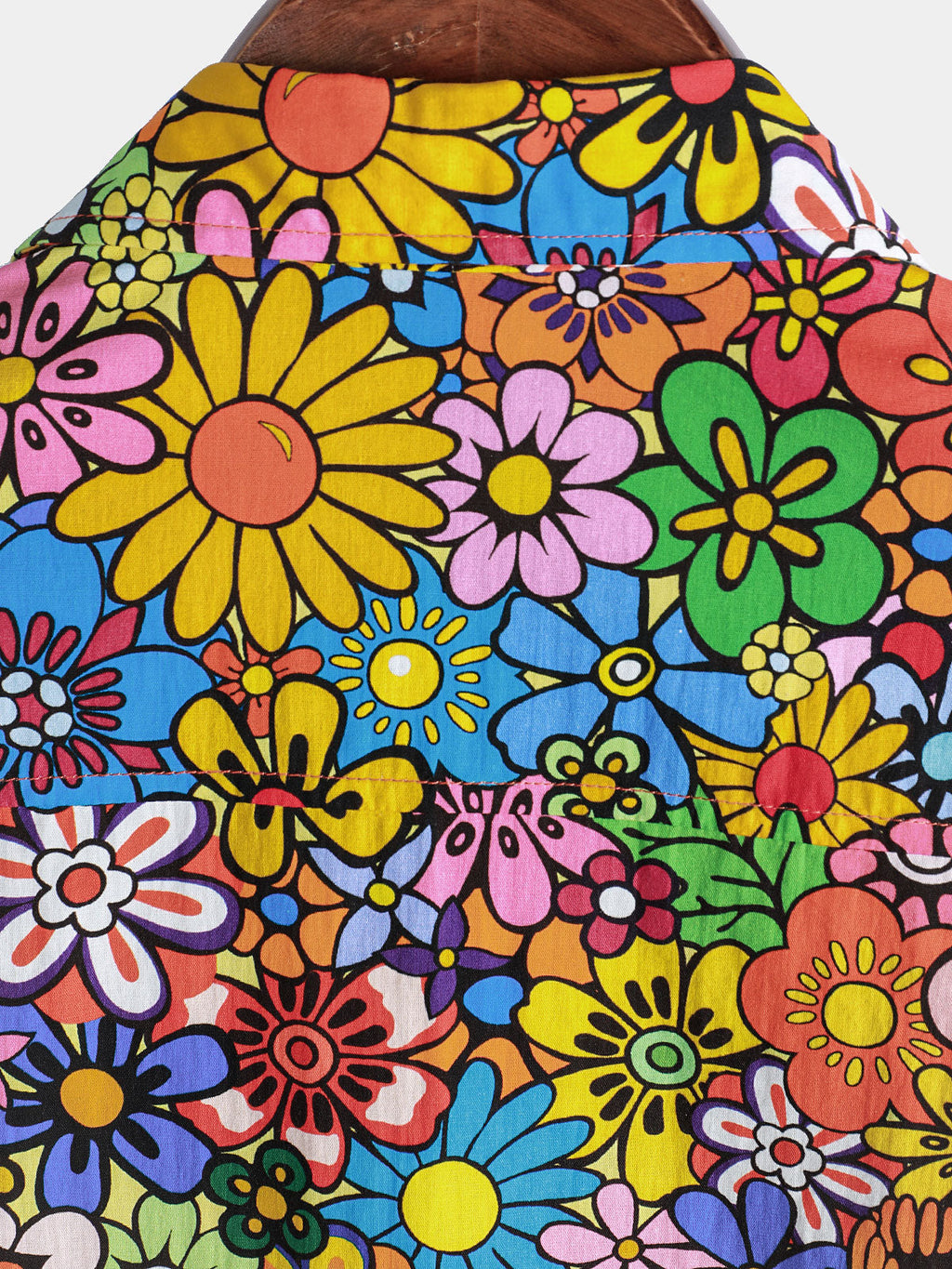 Chemise à poche en coton respirant à imprimé floral vintage années 70 pour homme