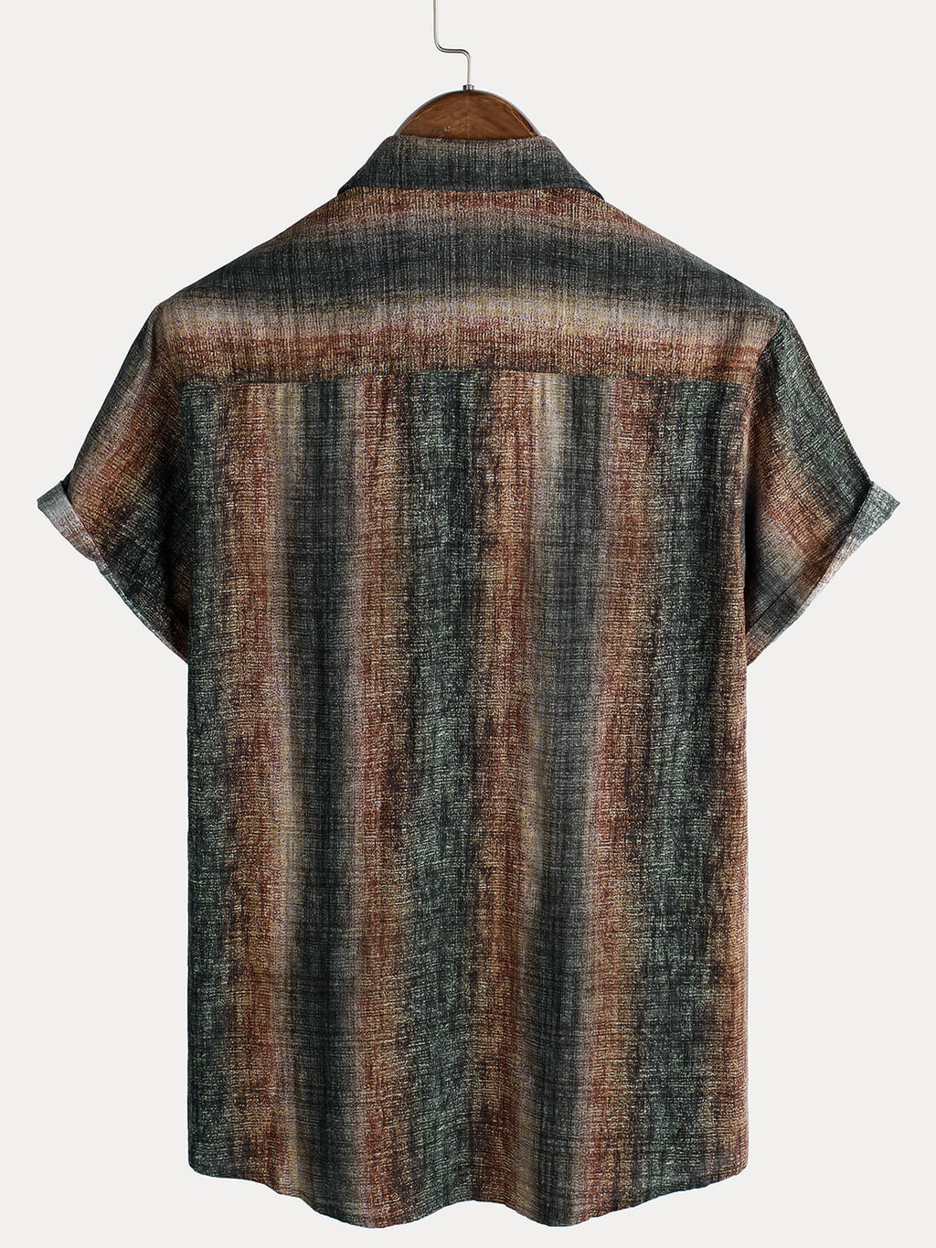 Chemise décontractée à manches courtes pour homme, imprimé rétro à rayures, idéale pour les fêtes