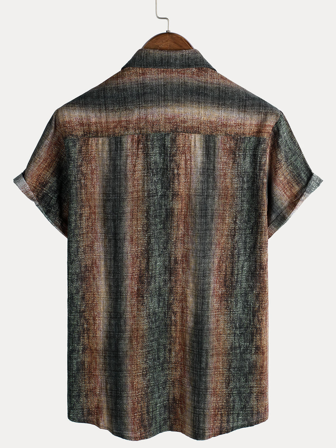 Chemise décontractée à manches courtes pour homme, imprimé rétro à rayures, idéale pour les fêtes