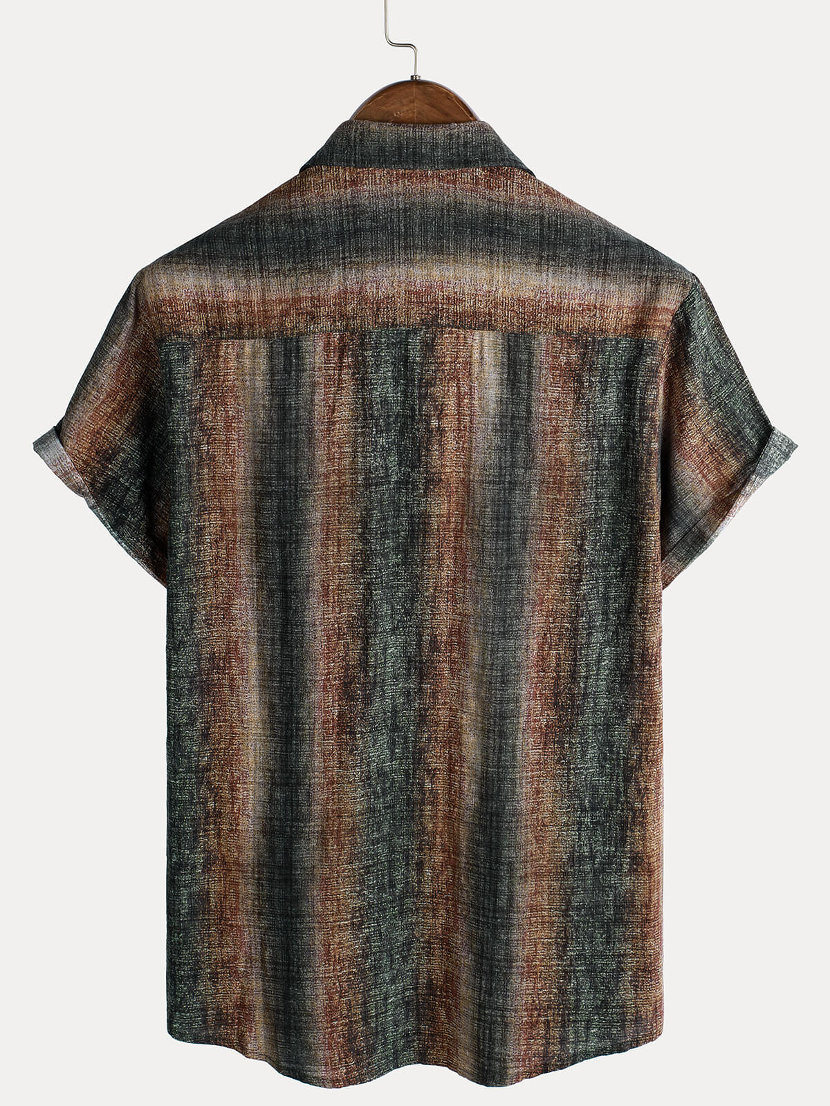 Chemise décontractée à manches courtes pour homme, imprimé rétro à rayures, idéale pour les fêtes