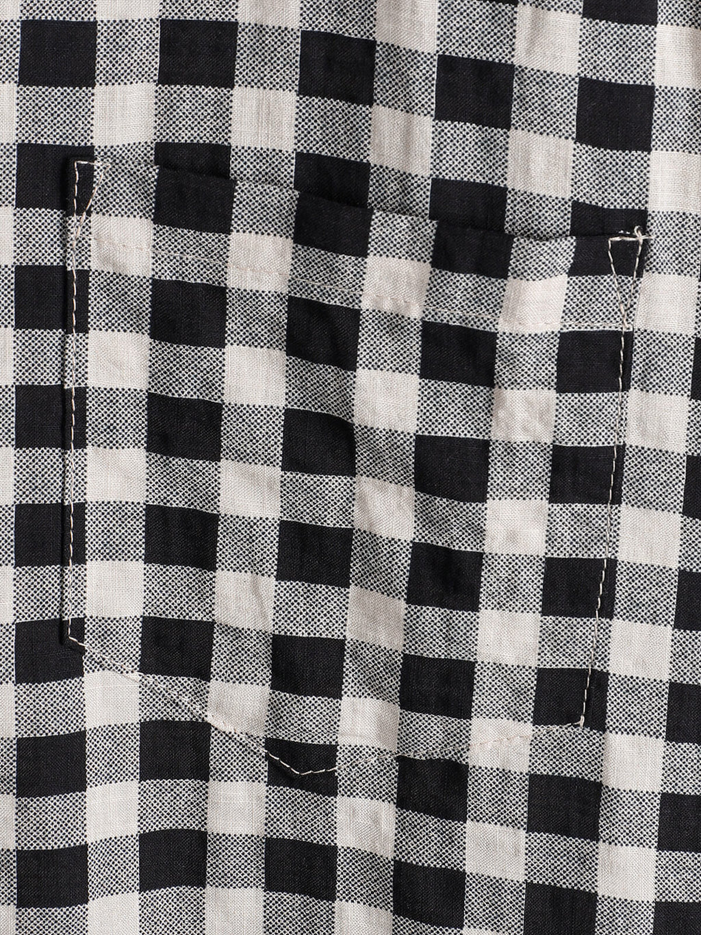 Chemise à manches courtes et poches en coton à carreaux noirs pour homme