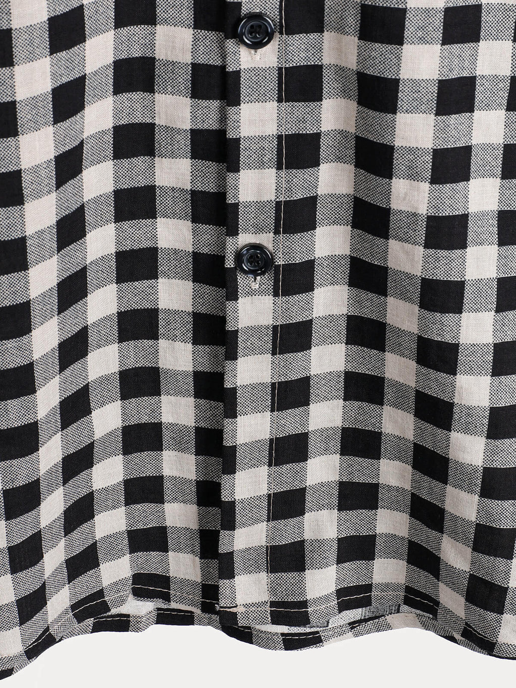 Chemise à manches courtes et poches en coton à carreaux noirs pour homme