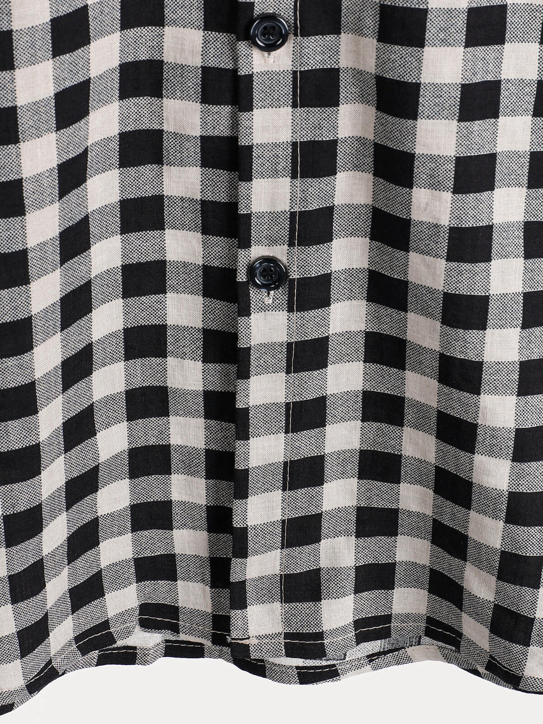 Chemise à manches courtes et poches en coton à carreaux noirs pour homme