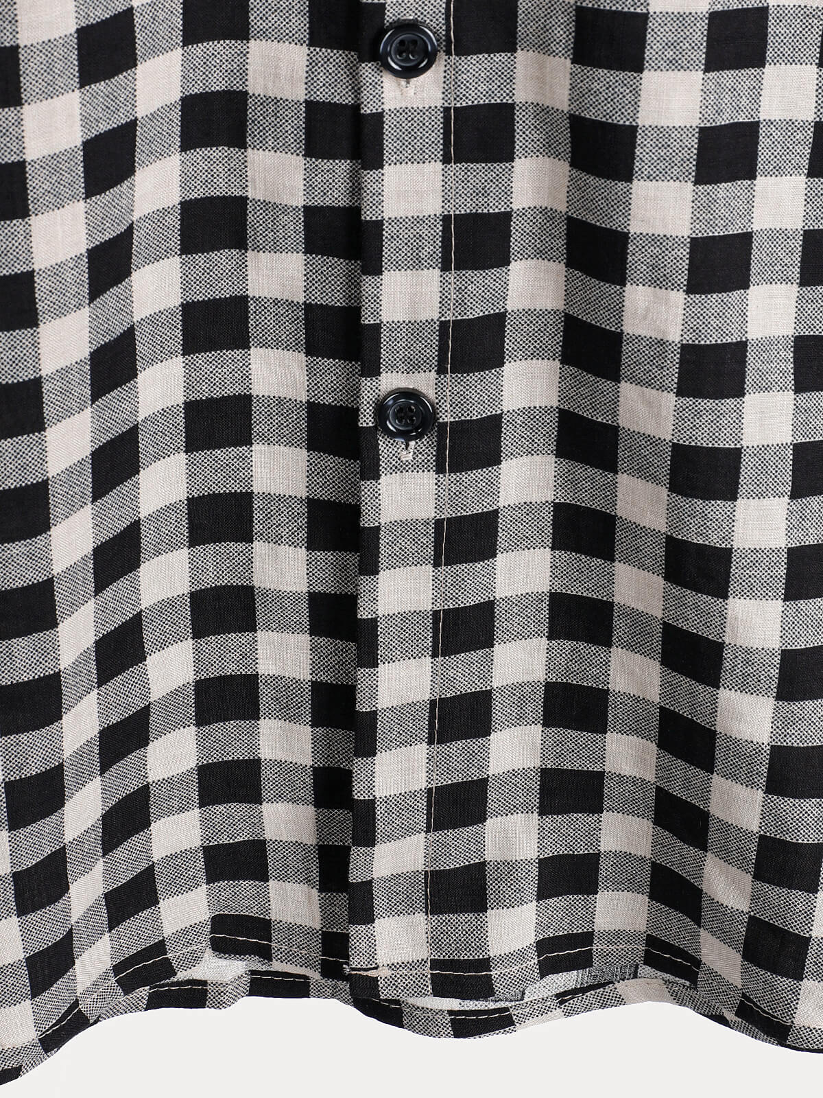 Chemise à manches courtes et poches en coton à carreaux noirs pour homme