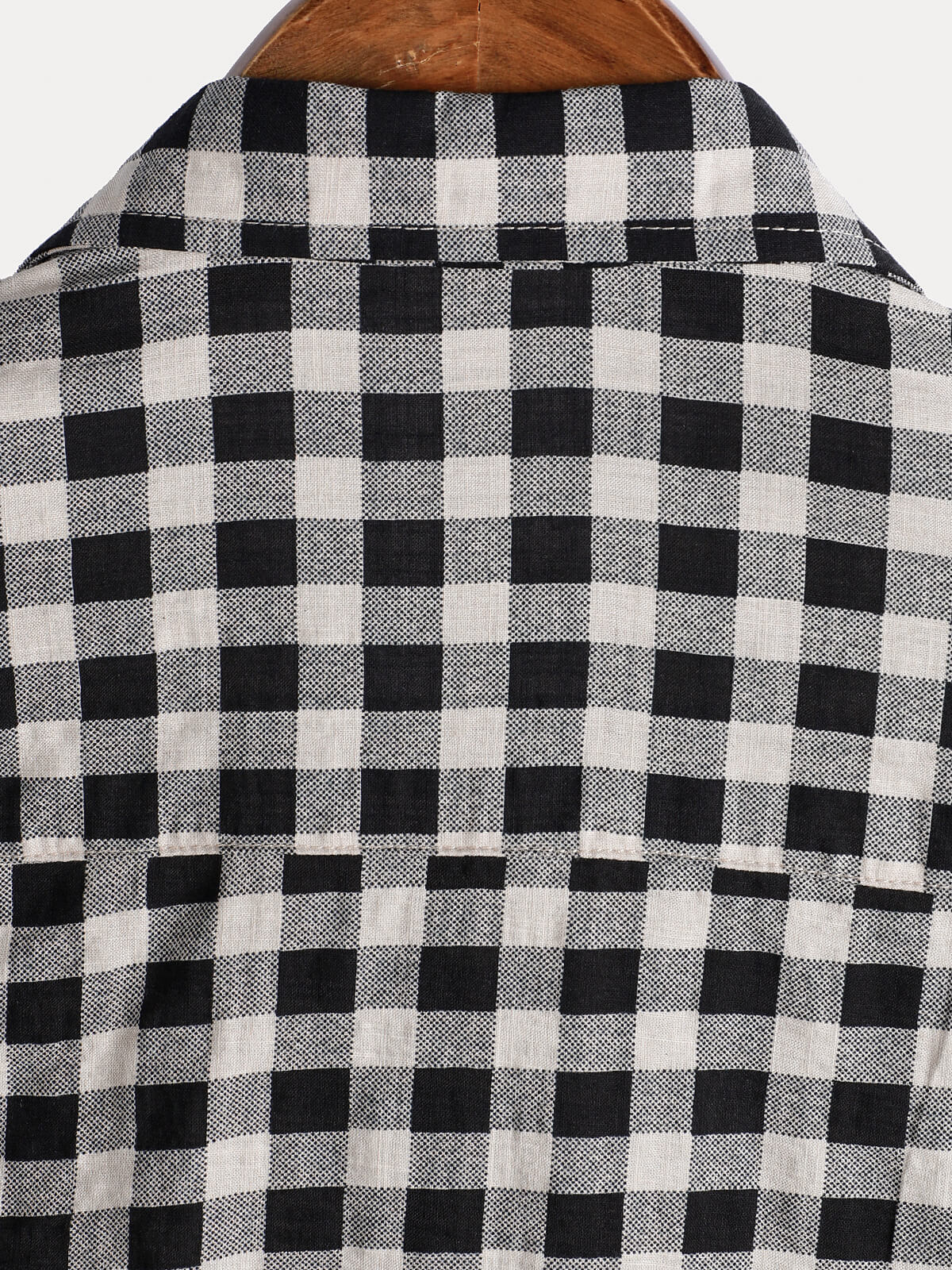 Chemise à manches courtes et poches en coton à carreaux noirs pour homme