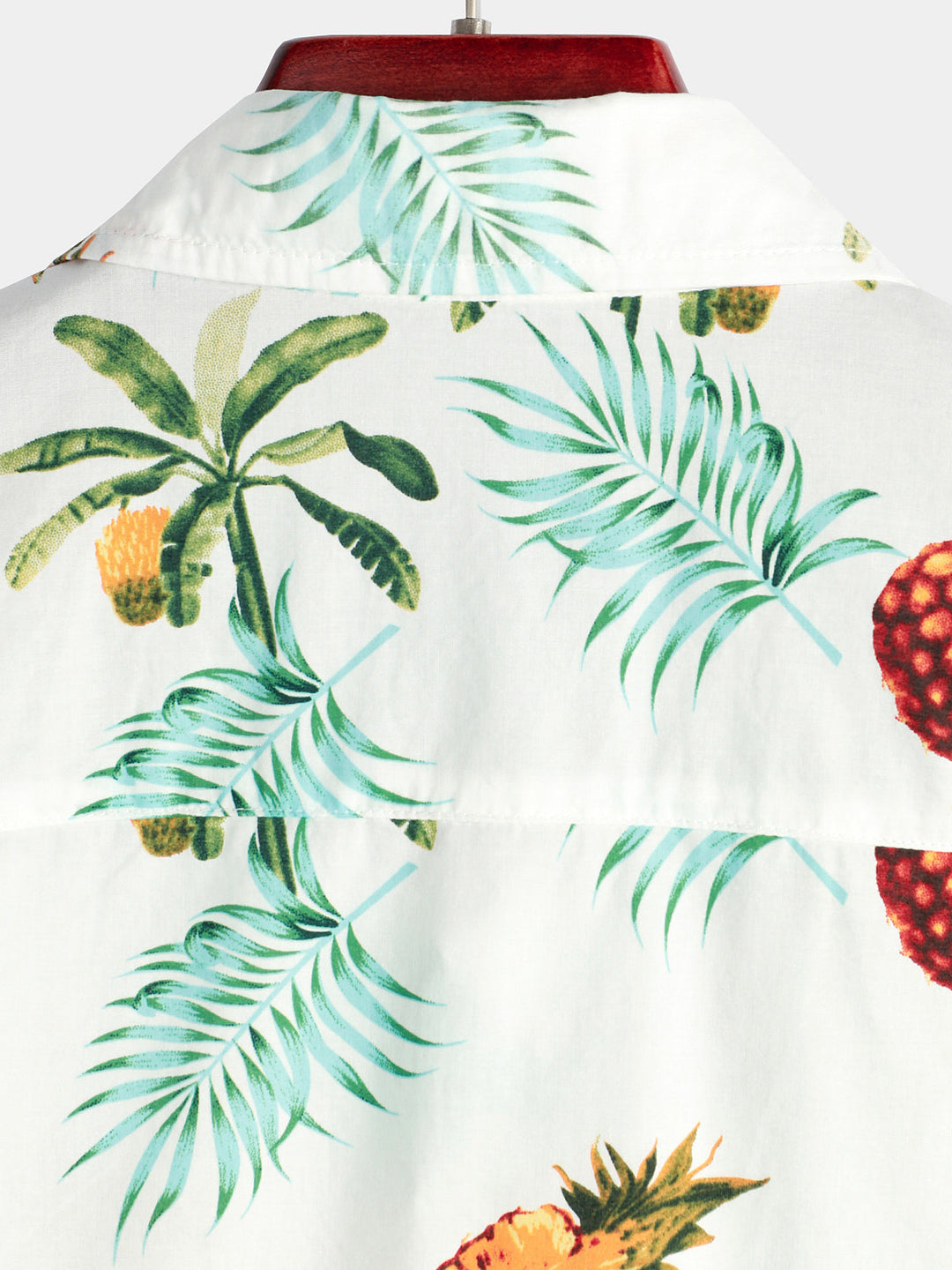 Chemise hawaïenne à manches courtes en coton imprimé ananas pour homme