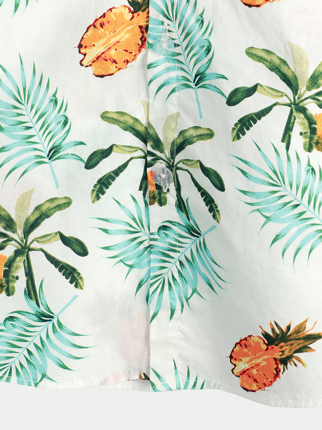 Chemise hawaïenne à manches courtes en coton imprimé ananas pour homme