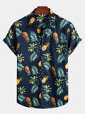 Chemise Hawaïenne à Manches Courtes avec Imprimé Ananas pour Homme