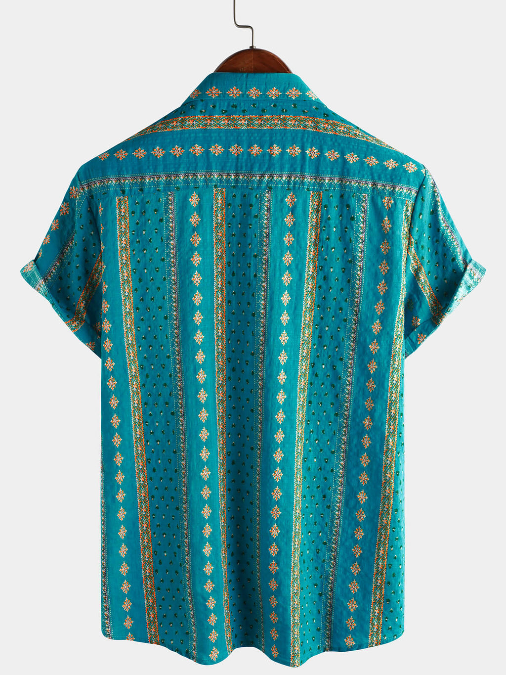 Chemise Vintage à Manches Courtes des Années 70 avec Imprimé Rayé pour Homme