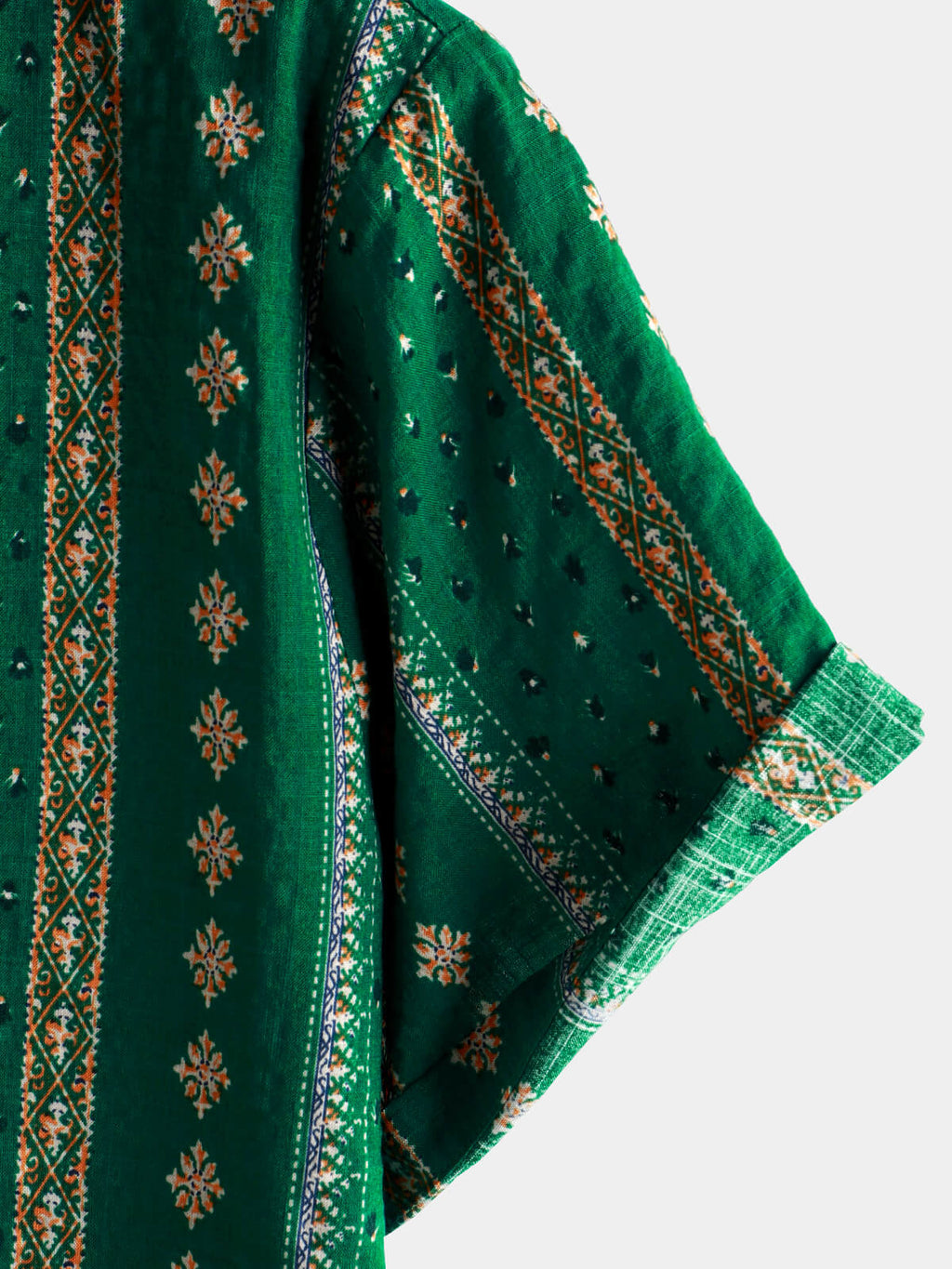 Chemise Vintage à Manches Courtes des Années 70 avec Imprimé Rayé Vert pour Homme