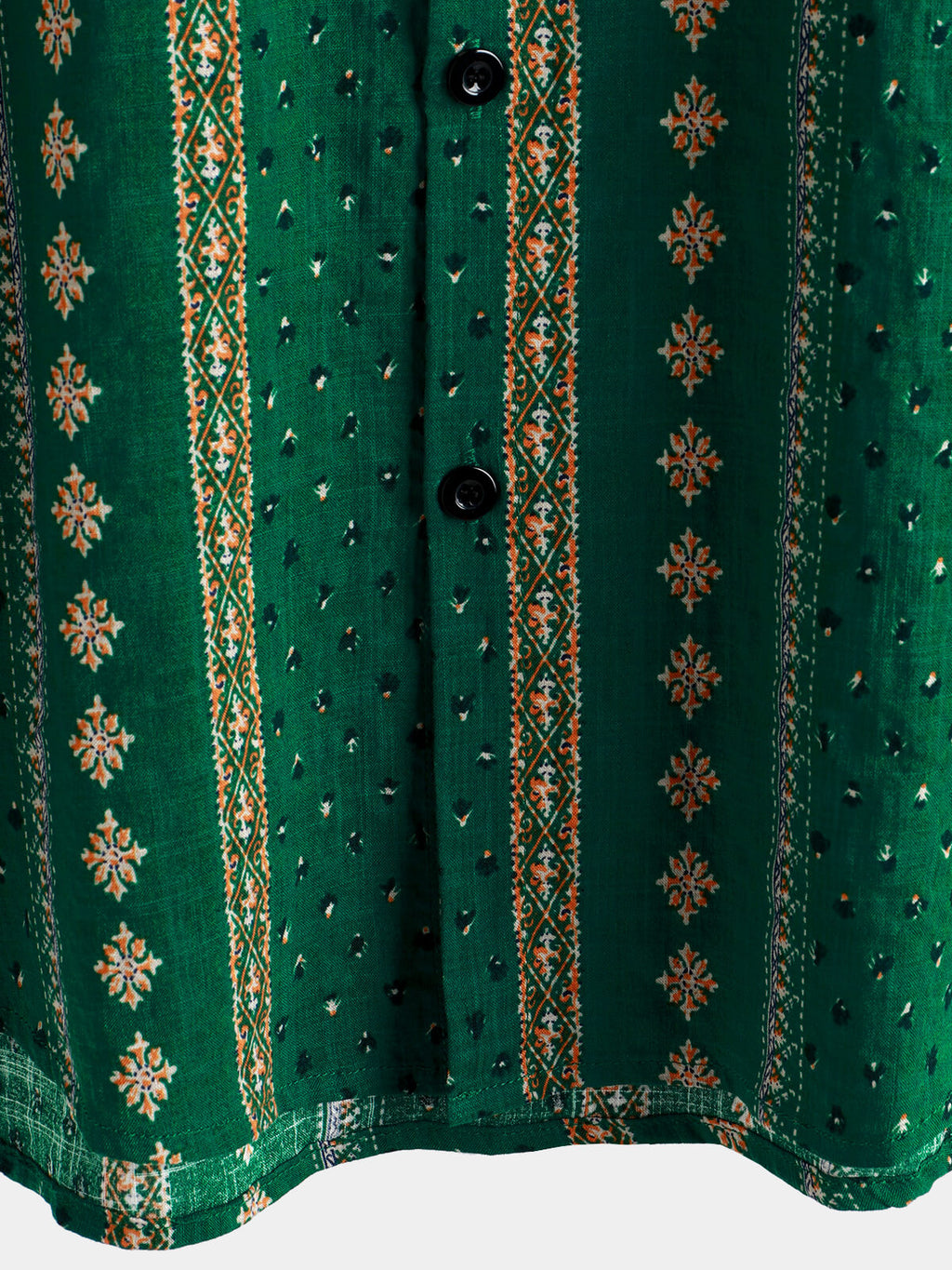 Chemise Vintage à Manches Courtes des Années 70 avec Imprimé Rayé Vert pour Homme