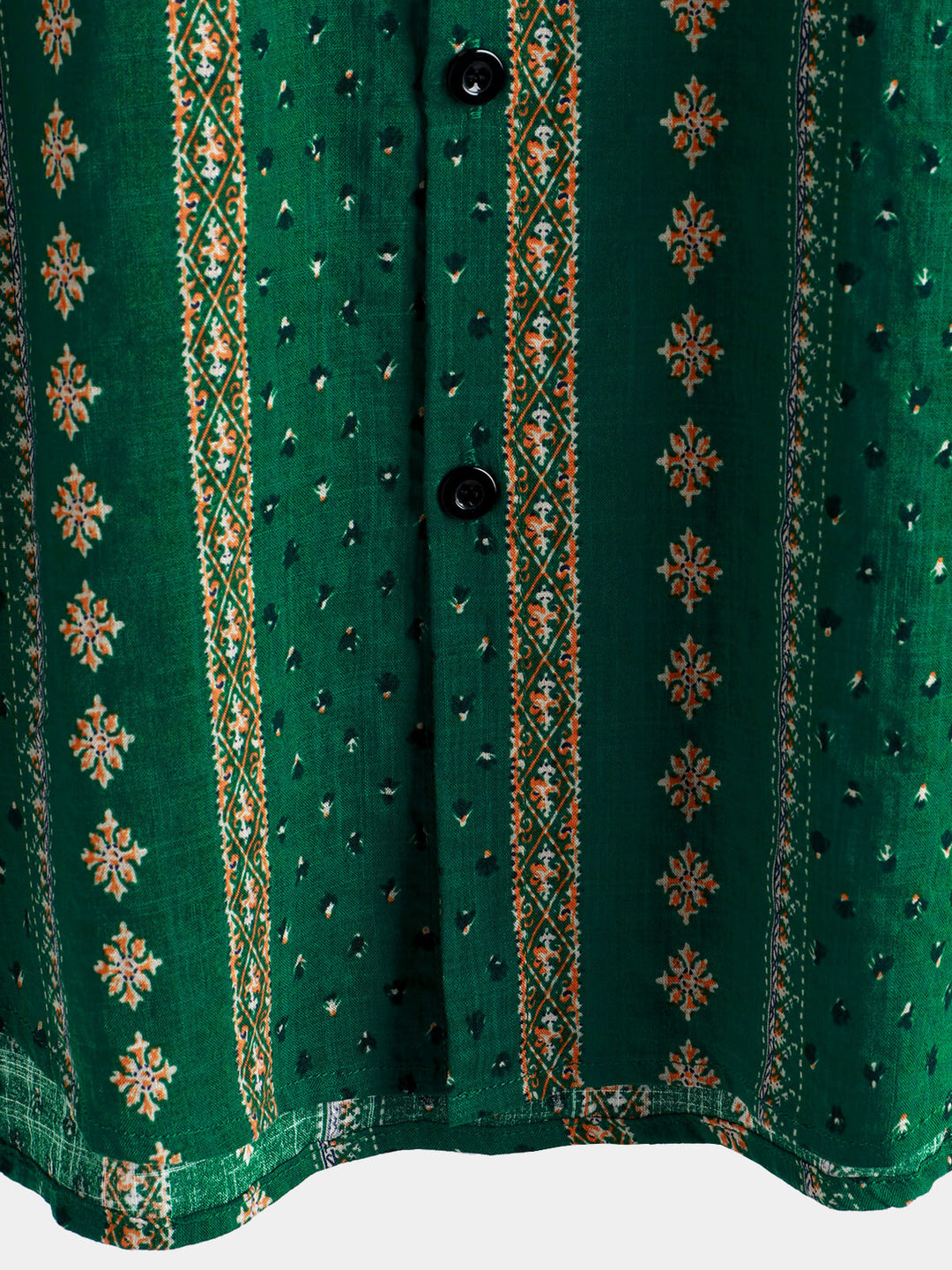 Chemise vintage pour homme à manches courtes des années 70 avec imprimé rayé vert