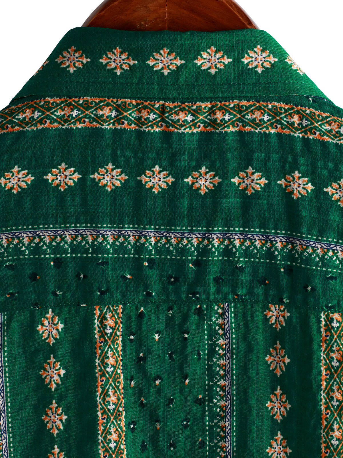 Chemise Vintage à Manches Courtes des Années 70 avec Imprimé Rayé Vert pour Homme