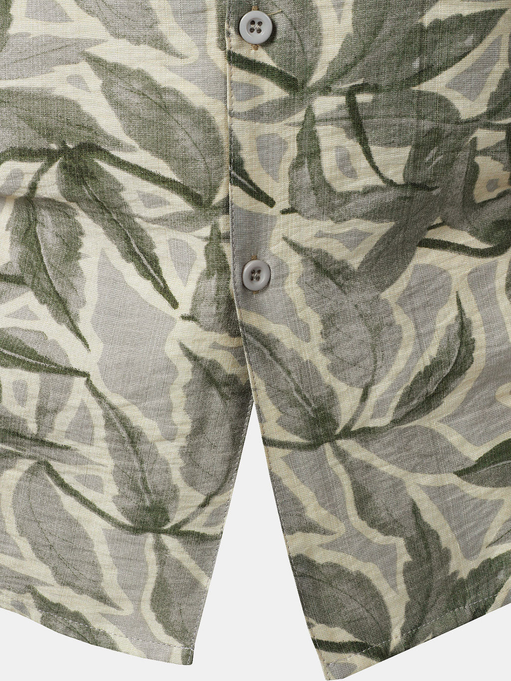 Chemise Homme Verte Manches Courtes Resort à Poche Imprimé Tropical