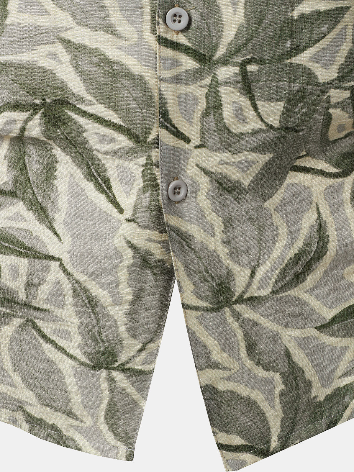 Chemise Homme Verte Manches Courtes Resort à Poche Imprimé Tropical