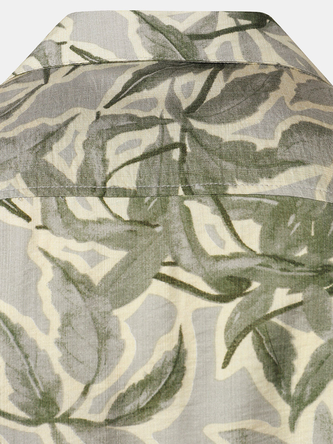 Chemise Homme Verte Manches Courtes Resort à Poche Imprimé Tropical