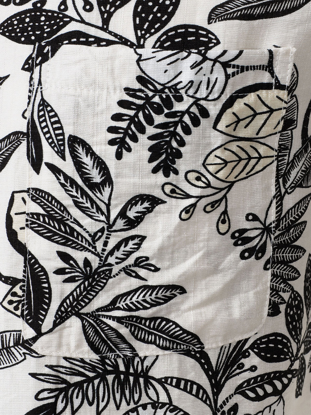 Chemise Hawaïenne Homme Blanche à Imprimé Feuilles Tropicales Décontractée