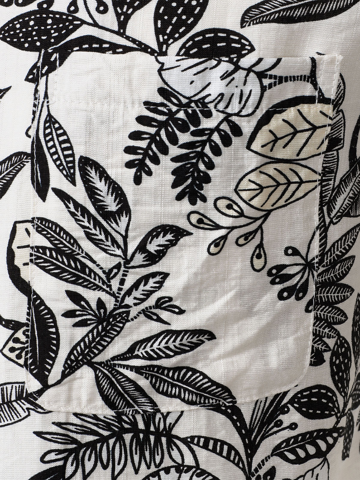 Chemise Hawaïenne Homme Blanche à Imprimé Feuilles Tropicales Décontractée