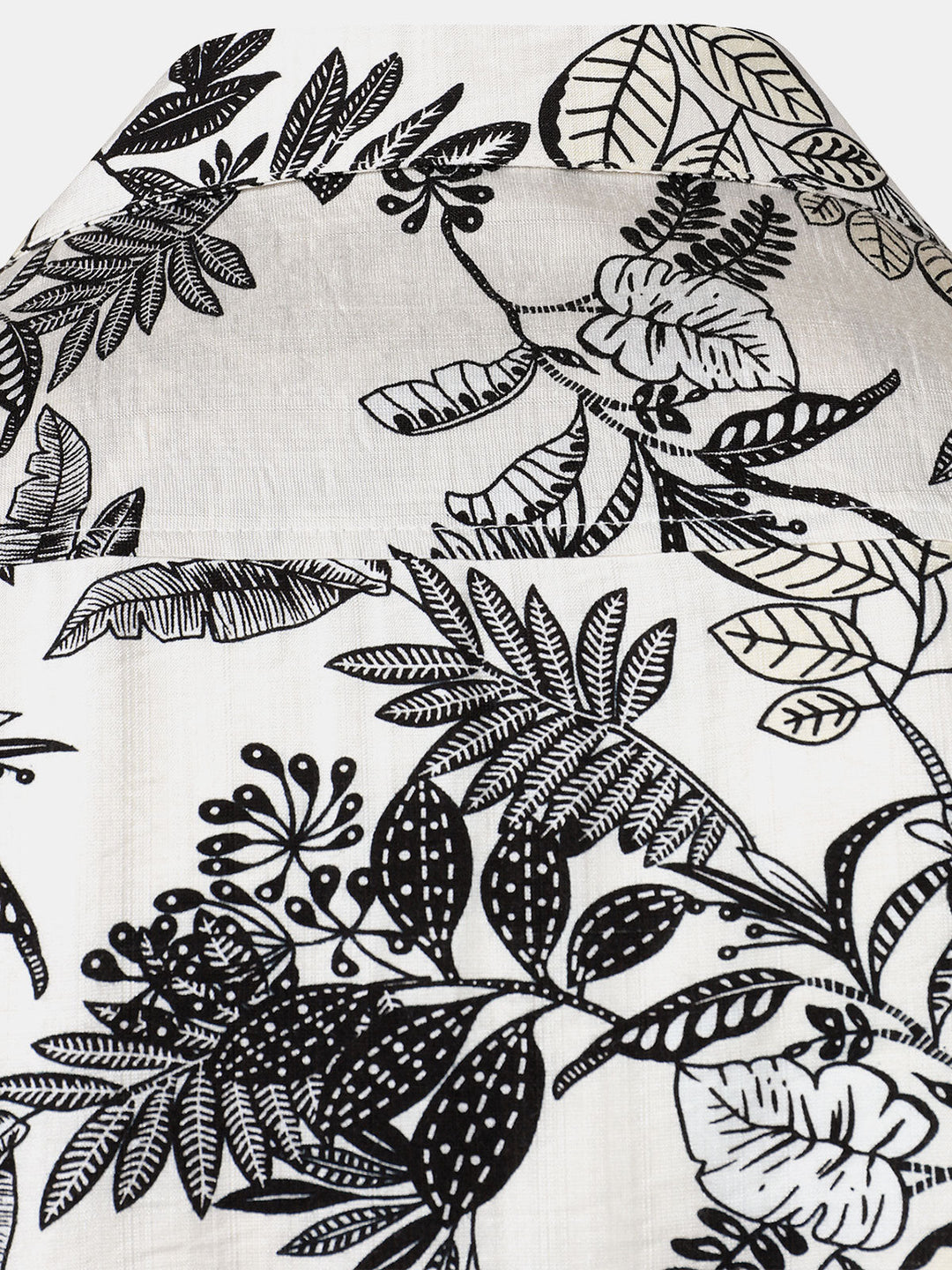 Chemise Hawaïenne Homme Blanche à Imprimé Feuilles Tropicales Décontractée