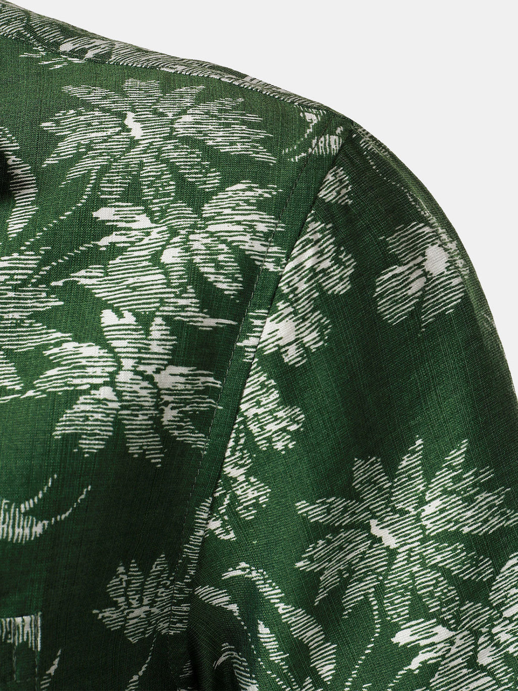 Chemise Hawaïenne Homme Verte à Imprimé Floral Tropical Décontractée