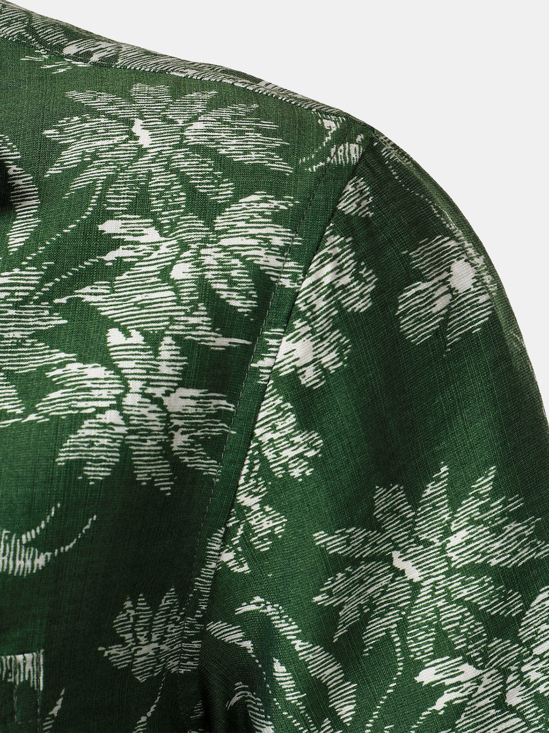 Chemise Hawaïenne Homme Verte à Imprimé Floral Tropical Décontractée