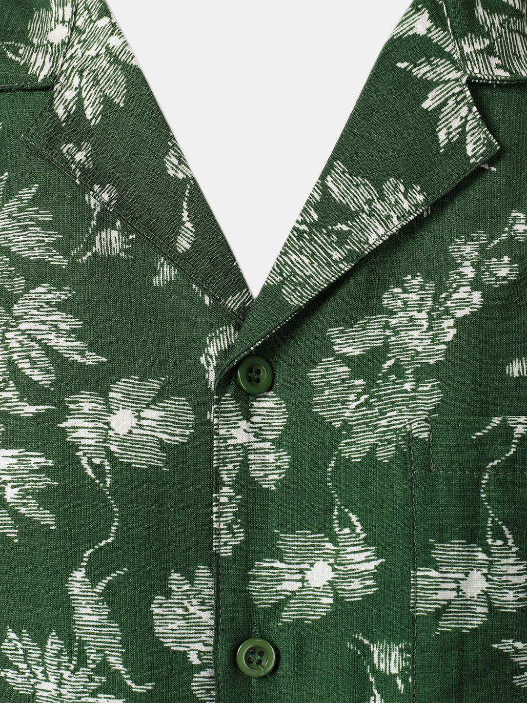 Chemise Hawaïenne Homme Verte à Imprimé Floral Tropical Décontractée