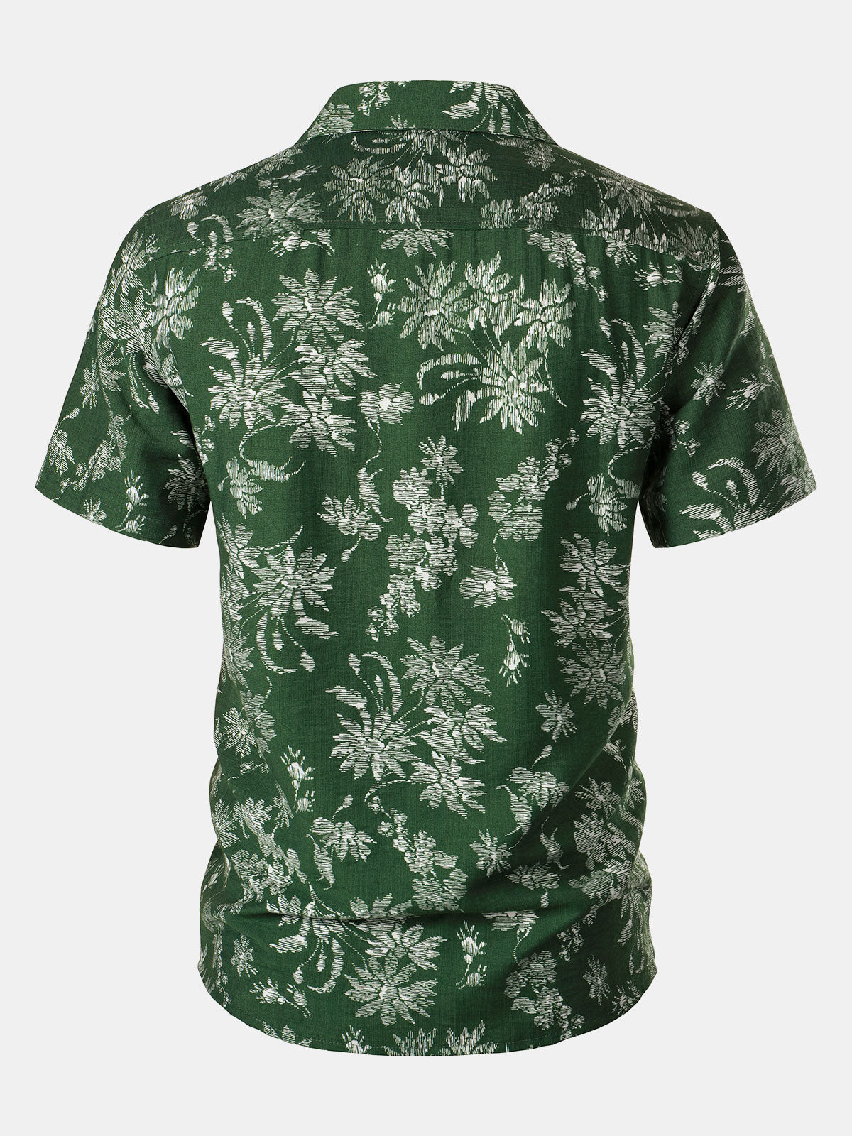 Chemise Hawaïenne Homme Verte à Imprimé Floral Tropical Décontractée