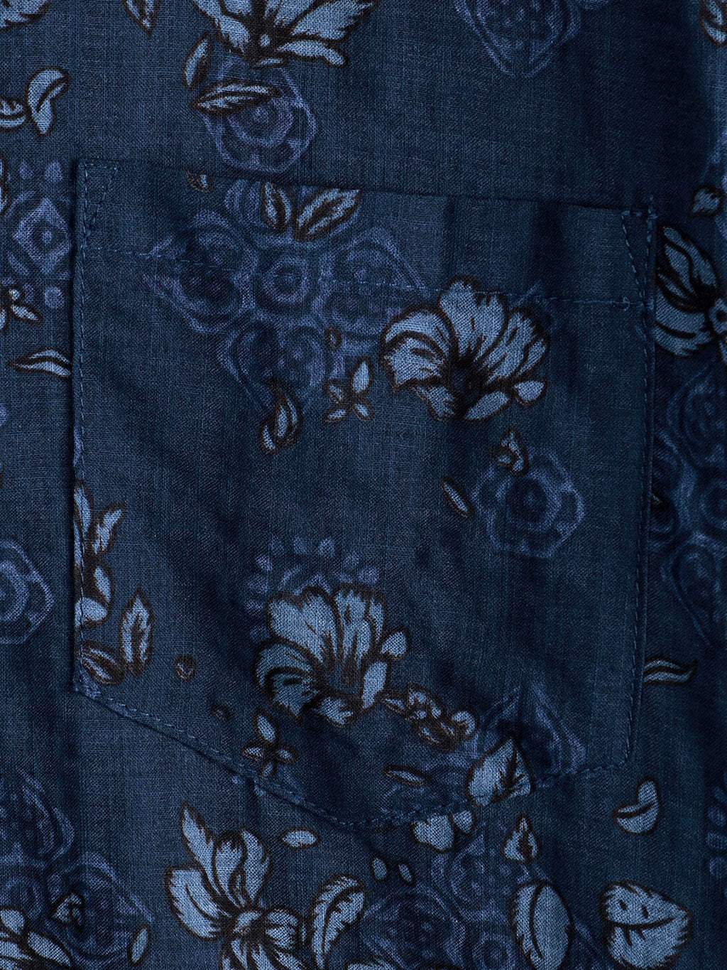 Chemise vintage hawaïenne à fleurs en coton bleu pour hommes