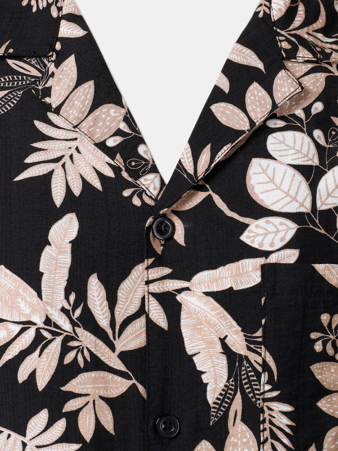 Chemise Homme Manches Courtes Plage Été à Imprimé Feuilles Tropicales