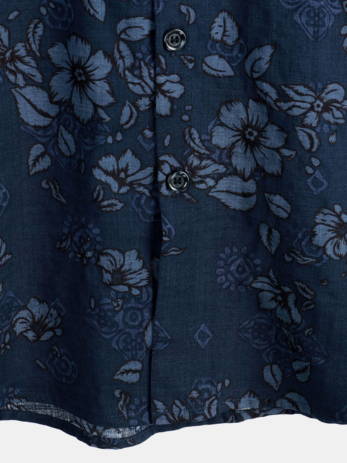 Chemise vintage hawaïenne à fleurs en coton bleu pour hommes