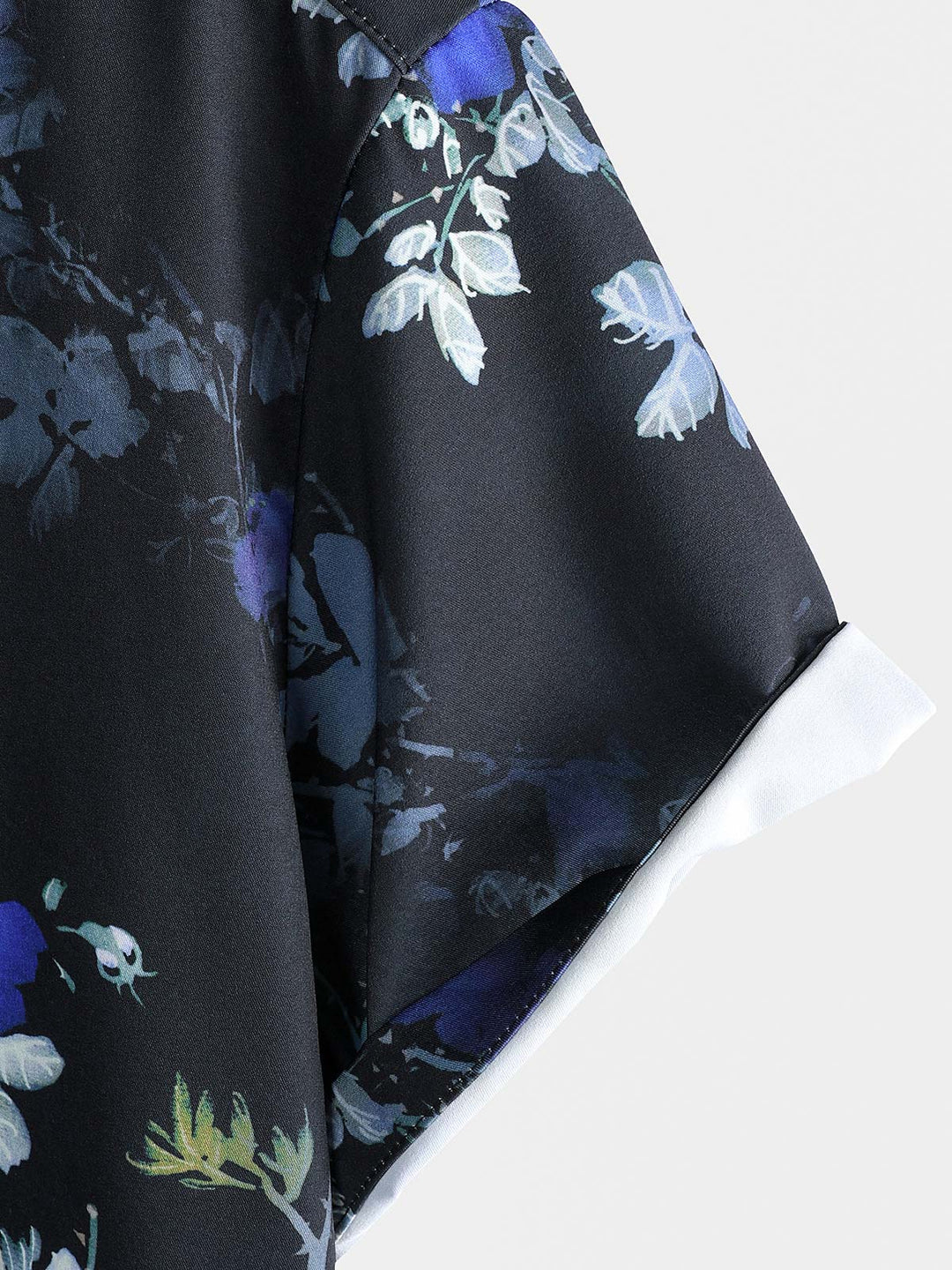 Chemise à manches courtes à imprimé floral hawaïen Blue Rose pour homme