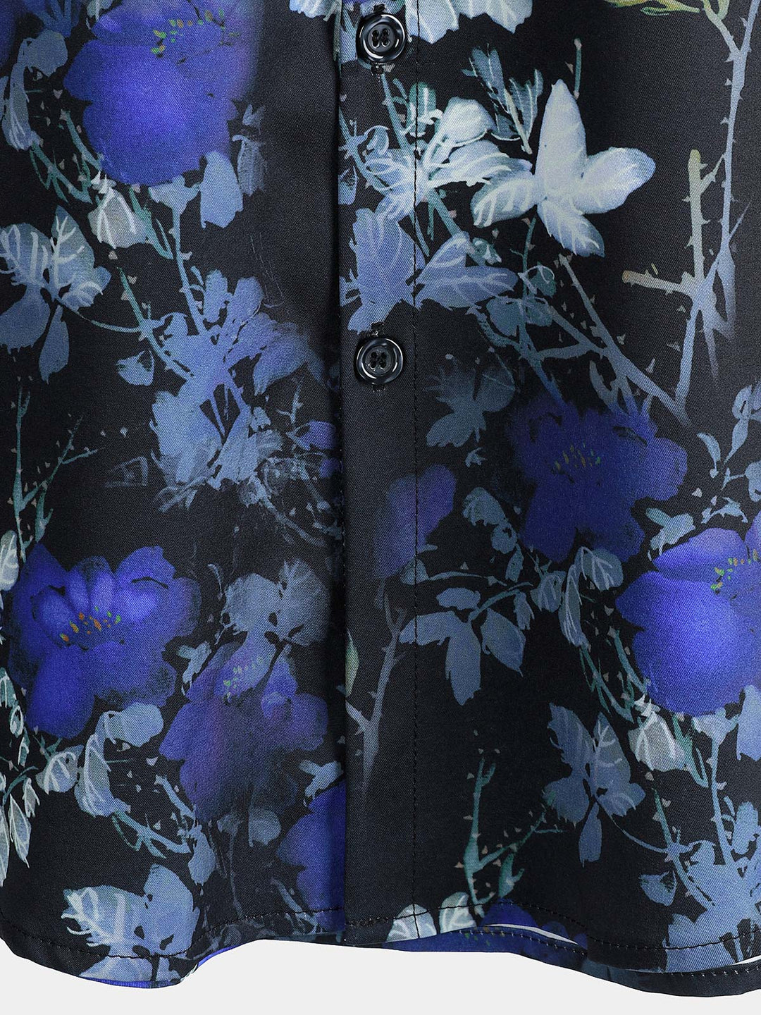 Chemise à manches courtes à imprimé floral hawaïen Blue Rose pour homme
