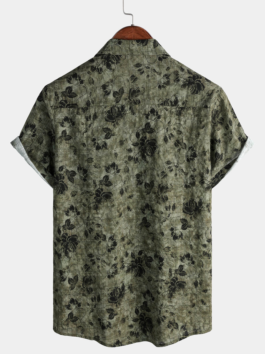 Chemise de villégiature à manches courtes et poches à imprimé floral pour homme