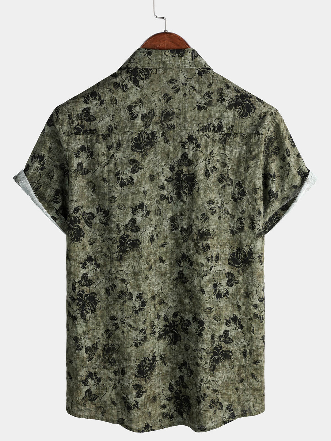 Chemise de villégiature à manches courtes et poches à imprimé floral pour homme