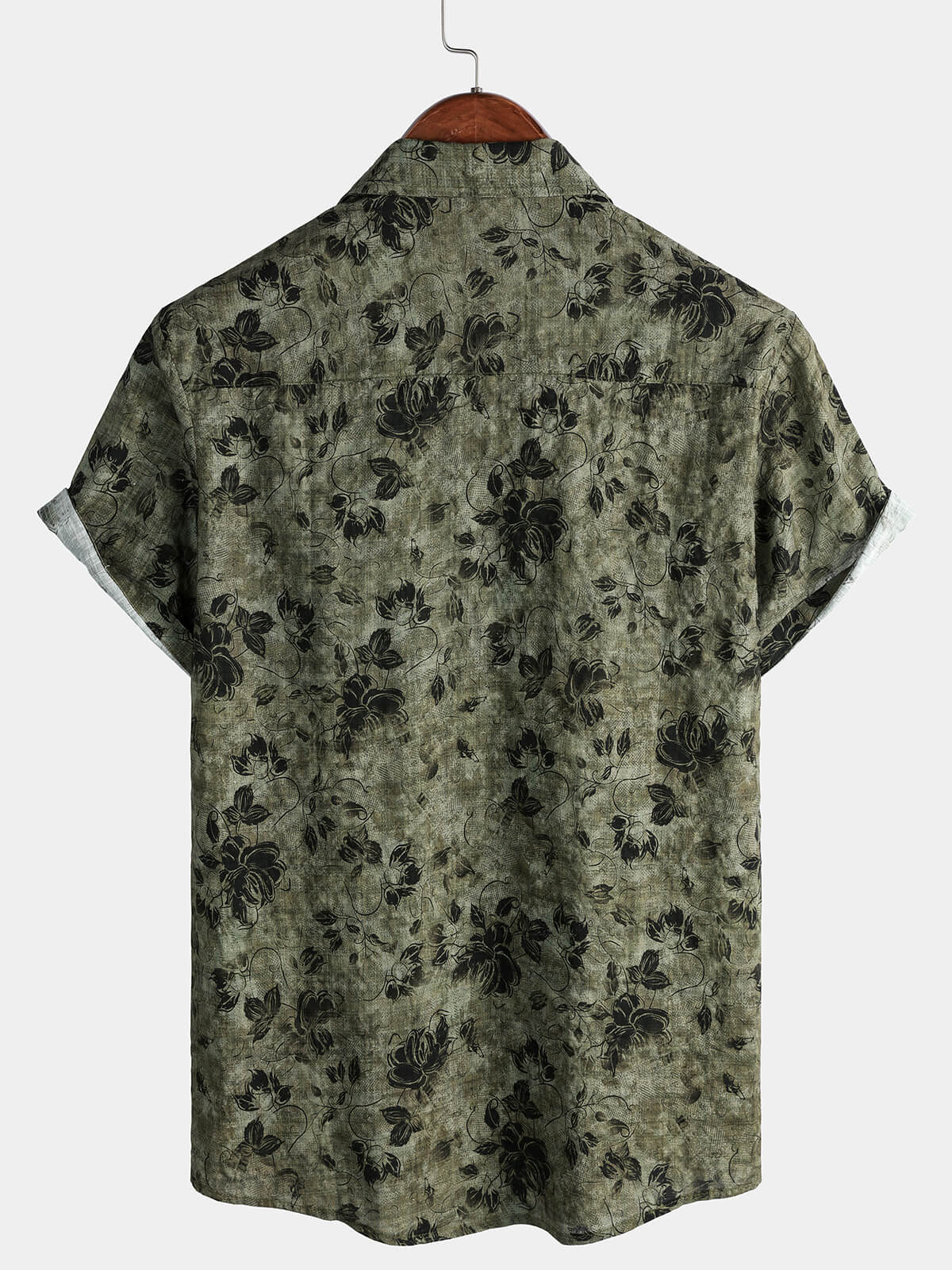 Chemise de villégiature à manches courtes et poches à imprimé floral pour homme
