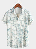 Chemise d'été à manches courtes pour homme, style décontracté, beige, style vintage