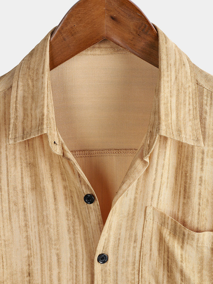 Chemise kaki respirante à manches courtes et poches pour homme
