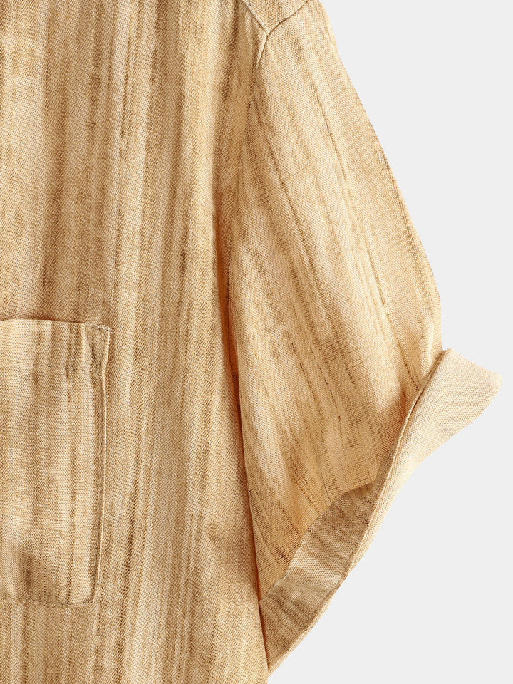 Chemise kaki respirante à manches courtes et poches pour homme