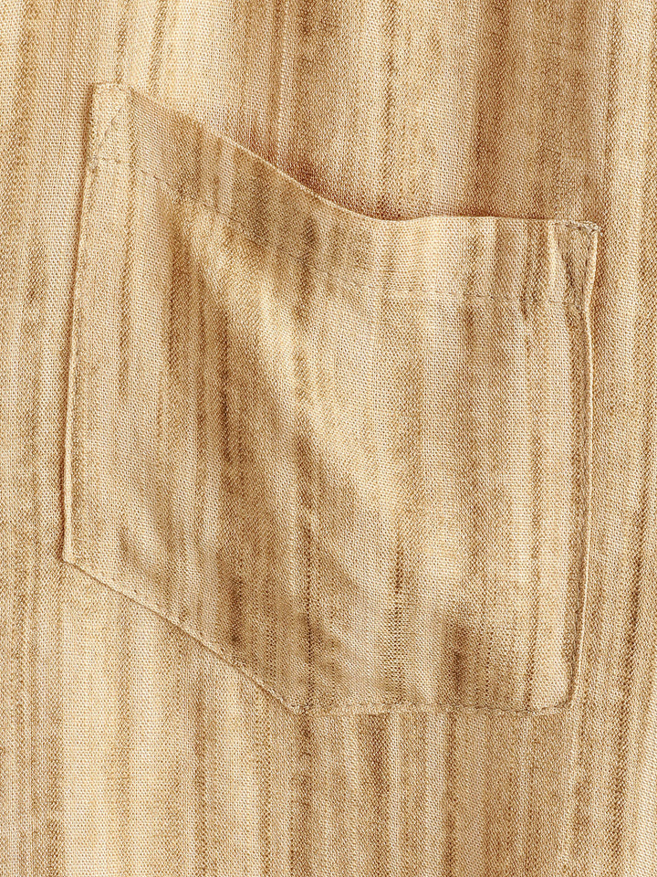 Chemise kaki respirante à manches courtes et poches pour homme