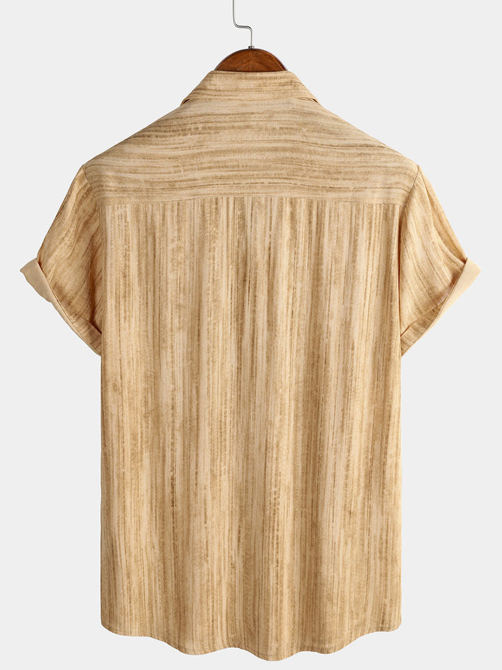 Chemise kaki respirante à manches courtes et poches pour homme