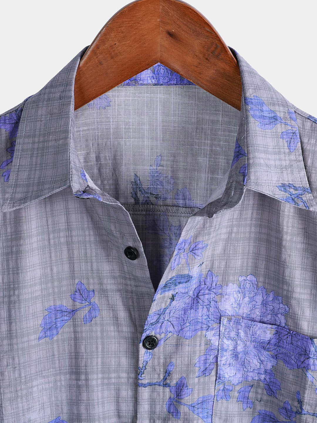 Chemise hawaïenne respirante à manches courtes et imprimé floral pour homme