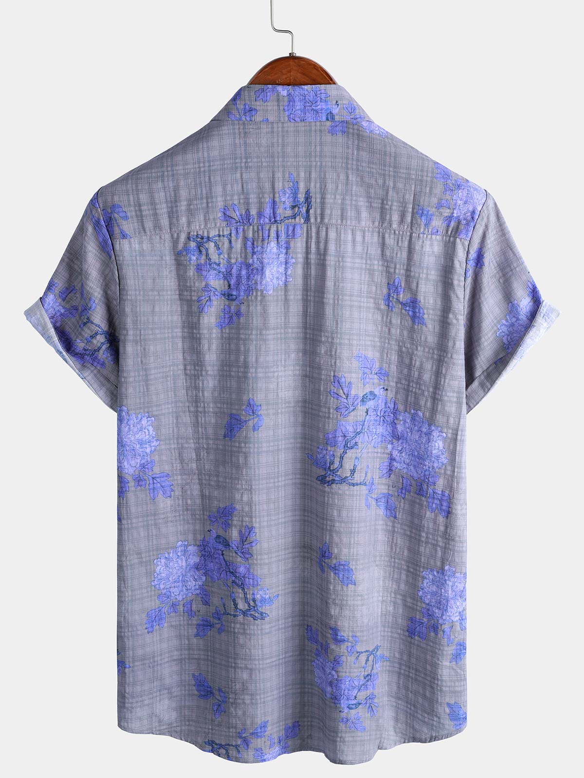 Chemise hawaïenne respirante à manches courtes et imprimé floral pour homme