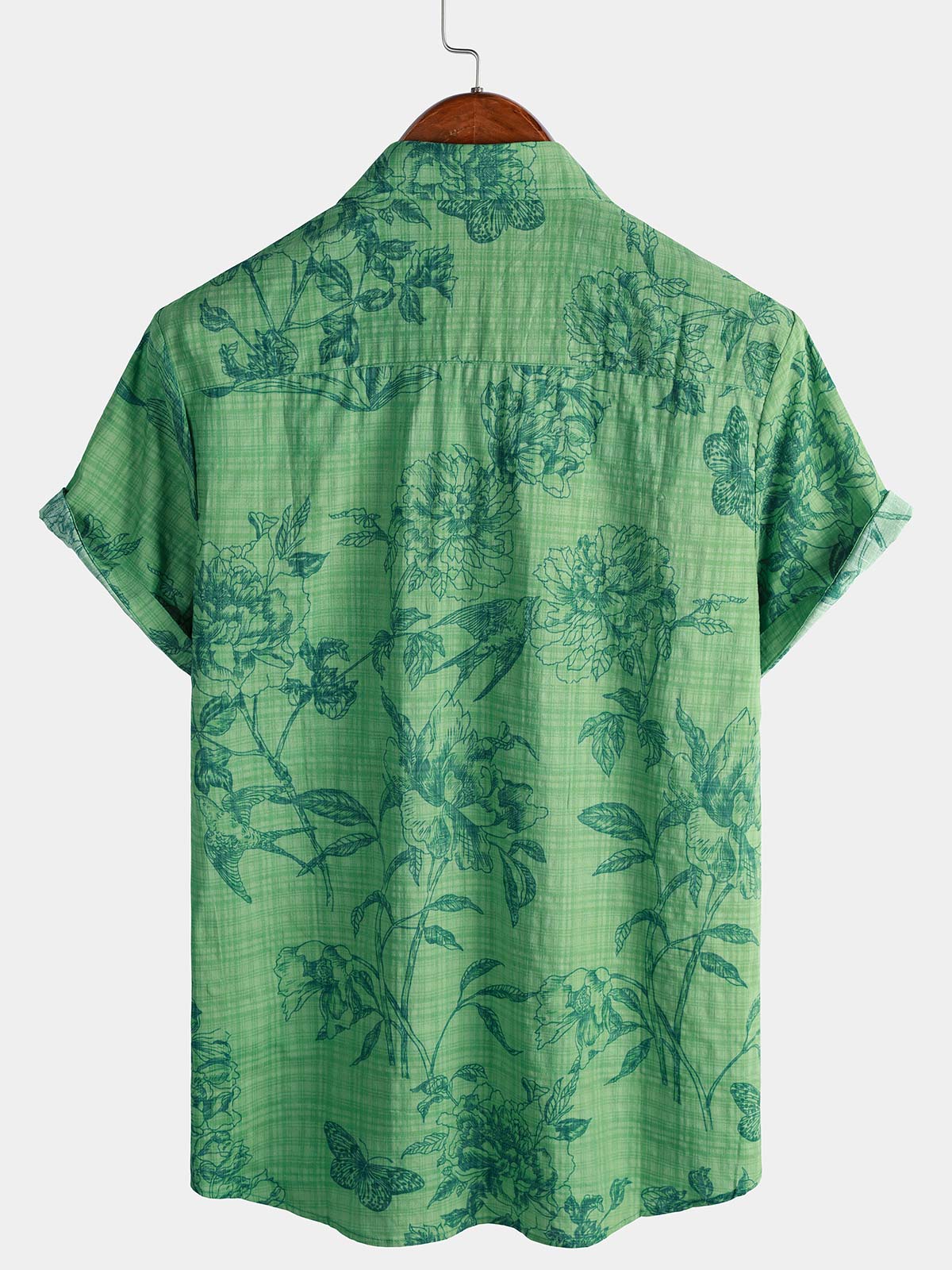 Chemise hawaïenne respirante à manches courtes et imprimé floral pour homme